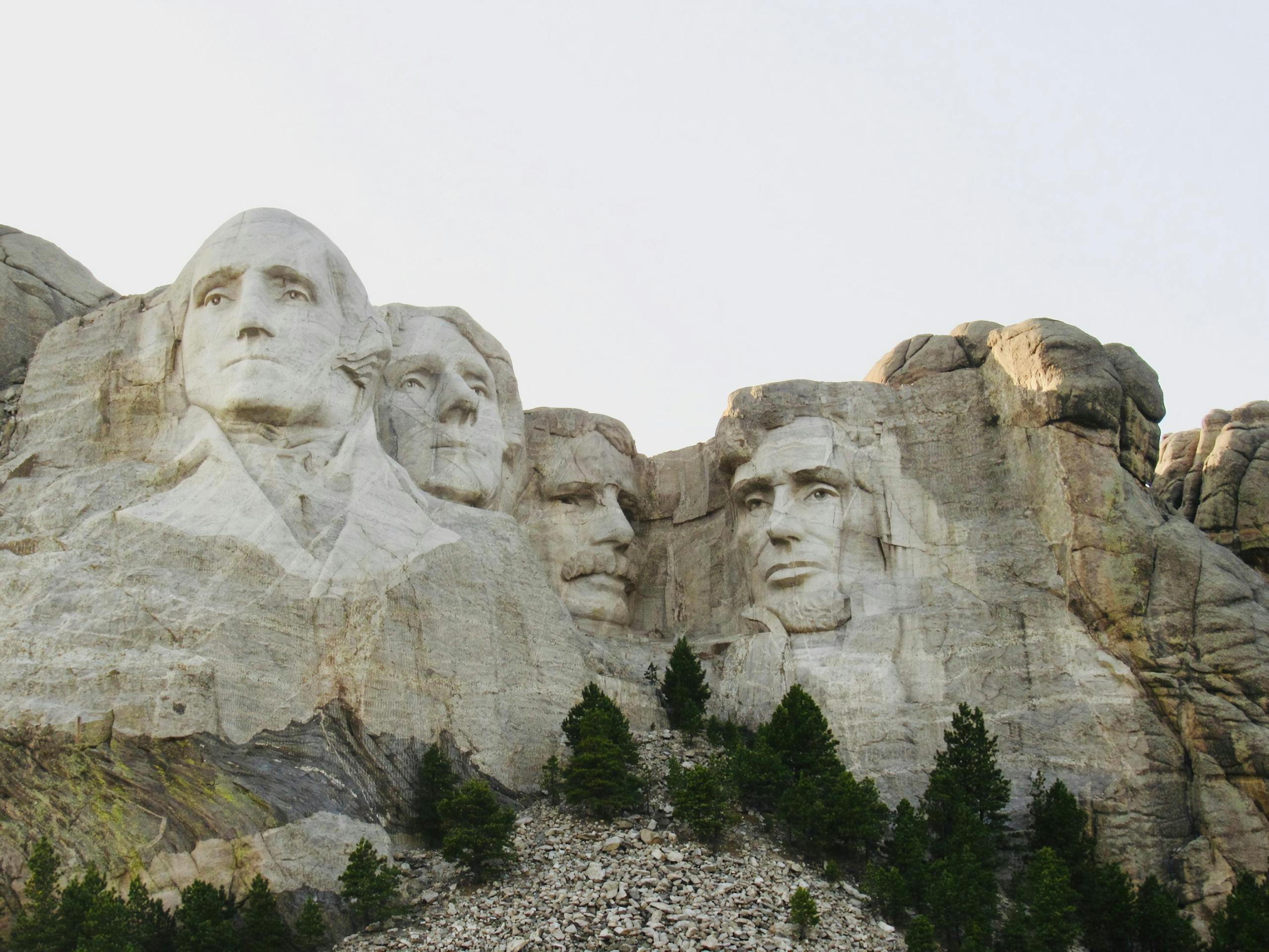 Iconic Mount Rushmore with presidential carvings in South Dakota's Black Hills.